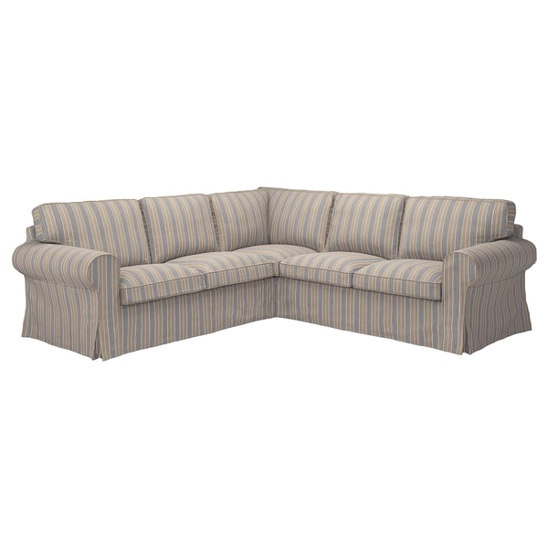 EKTORP corner sofa, 4-seat, Karlshov beige/multicolour, 243x88x88 cm
