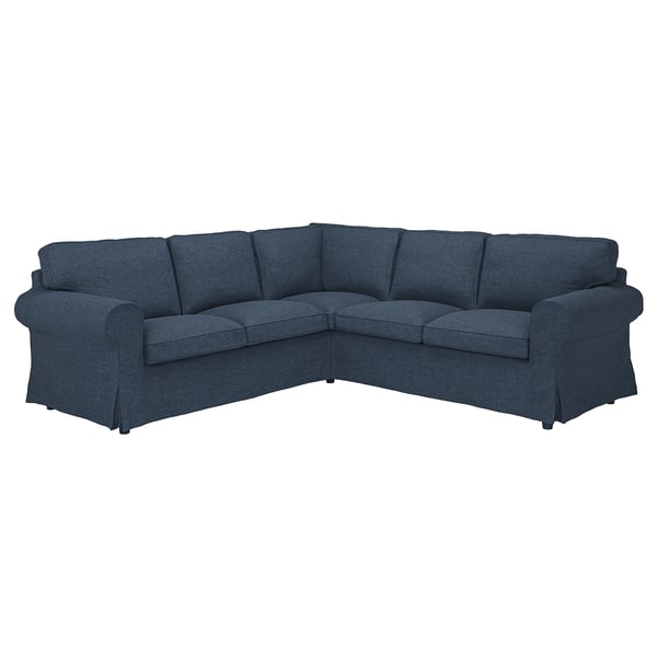 EKTORP corner sofa, 4-seat, Kilanda dark blue, 243x88x88 cm