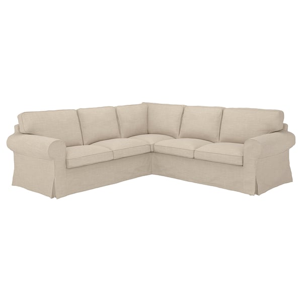 EKTORP cover for corner sofa, 4-seat, Hillared beige