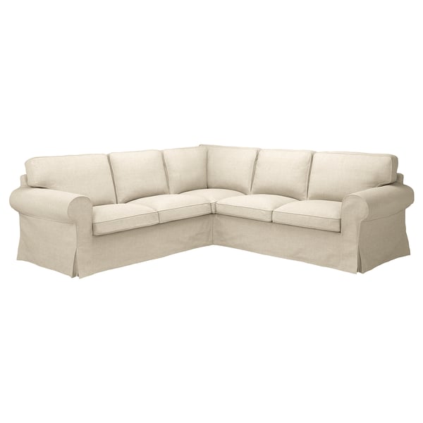 EKTORP cover for corner sofa, 4-seat, Kilanda light beige