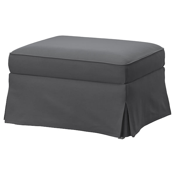 EKTORP cover for footstool, Hakebo dark grey