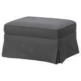 EKTORP footstool with storage, Hakebo dark grey, 82x62 cm