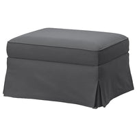EKTORP footstool with storage, Hakebo dark grey, 82x62 cm