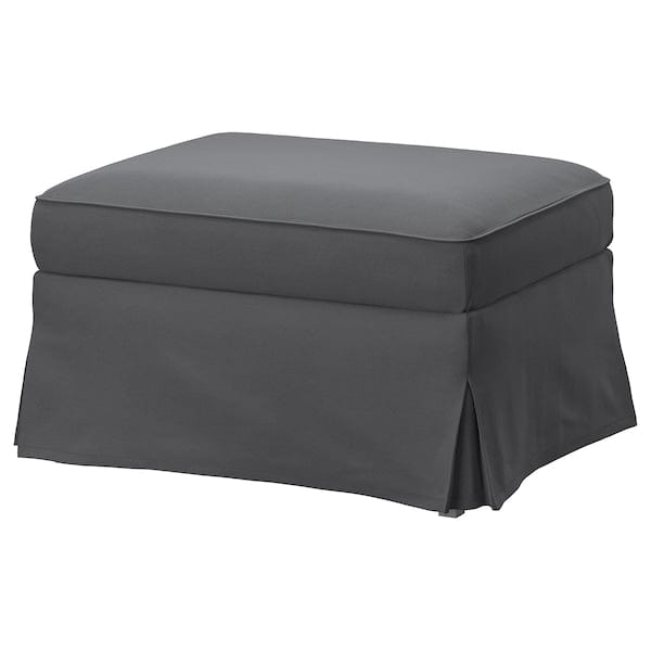 Ikea EKTORP - Footstool with storage, Hakebo dark grey