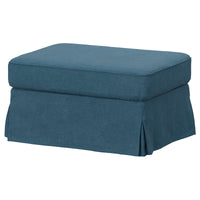 EKTORP footstool with storage, Tallmyra blue, 82x62 cm