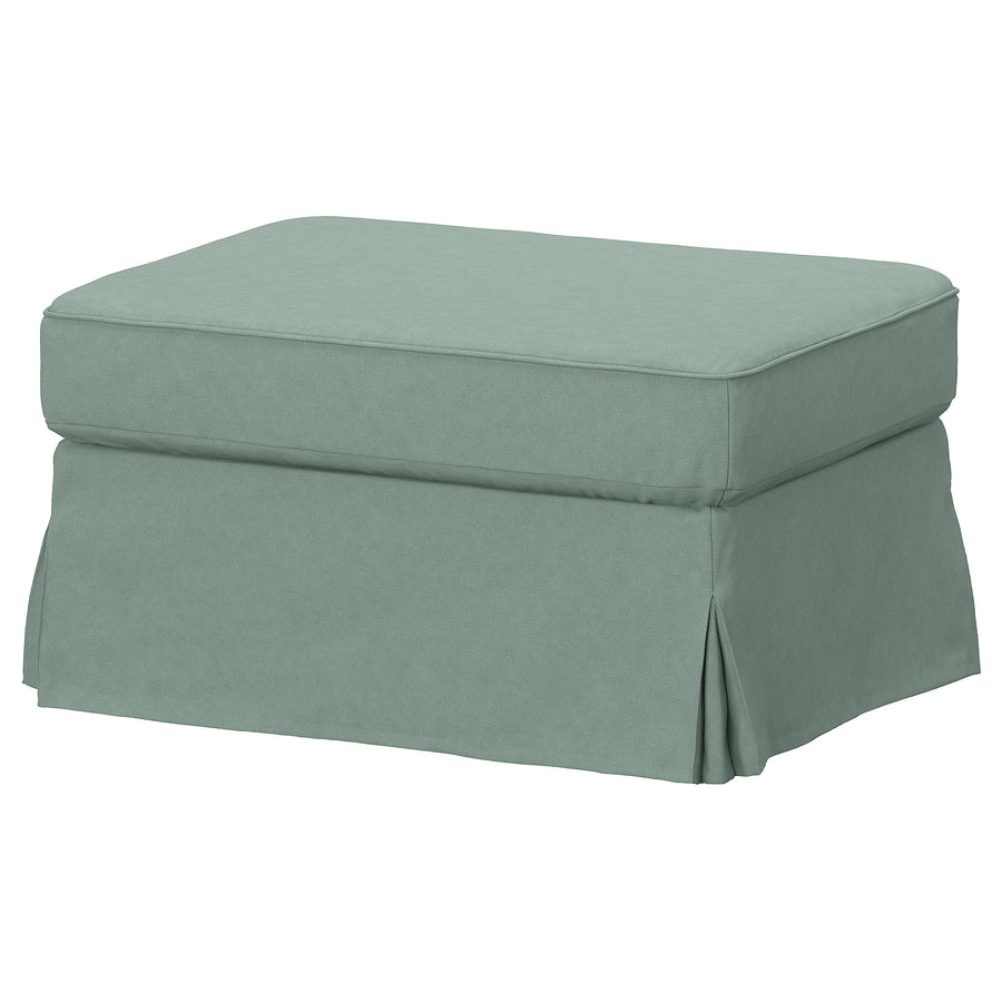 EKTORP footstool with storage, Tallmyra light green, 82x62 cm