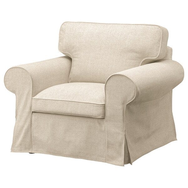 Ikea EKTORP - Armchair and footstool, Kilanda light beige