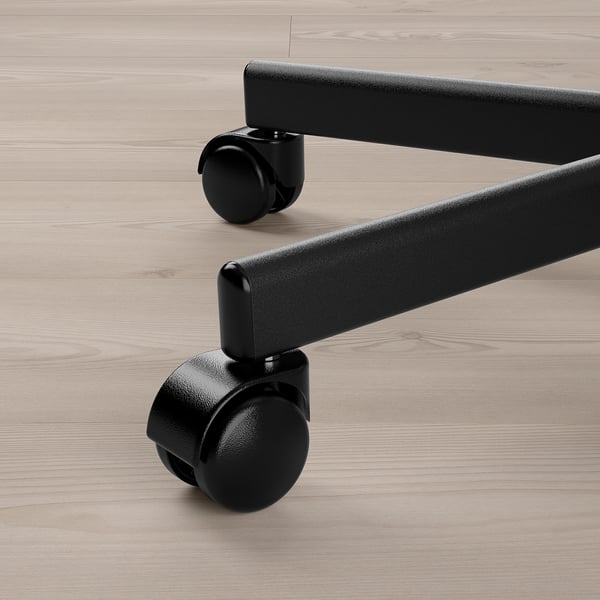 ELDBERGET / MALSKÄR swivel chair, beige/black, 43x90x67 cm