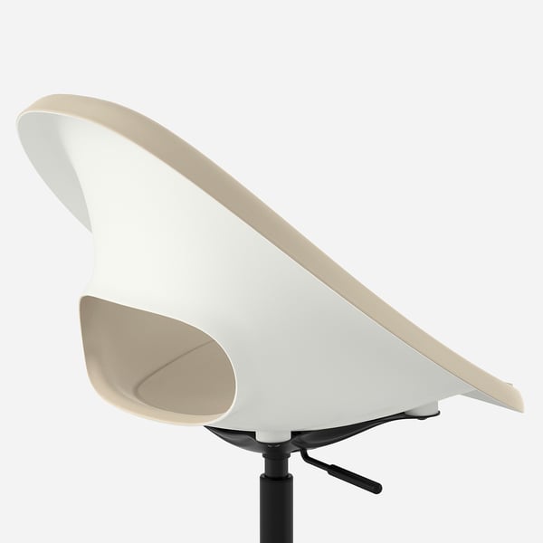 ELDBERGET / MALSKÄR swivel chair, beige/black, 43x90x67 cm