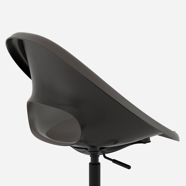 ELDBERGET / MALSKÄR swivel chair, dark grey/black, 43x90x67 cm