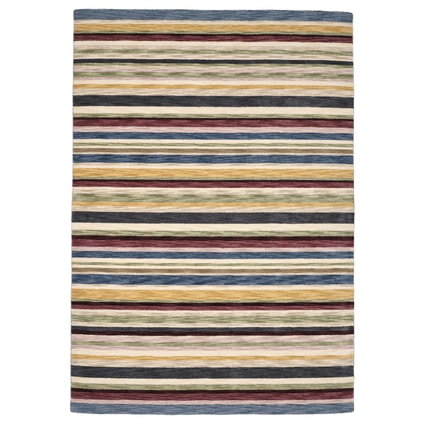 ELLJUSSPÅR rug, low pile, multicolour/striped handmade, 170x240 cm