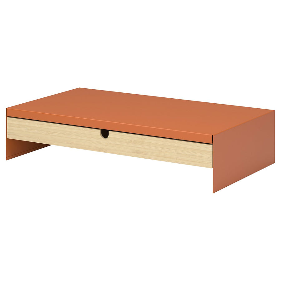 ELLOVEN monitor stand with drawer, bright orange, 47x10x26 cm