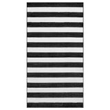 ELSYSTEM rug, low pile, black/white/stripe, 80x150 cm