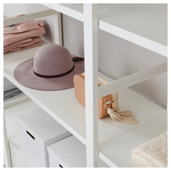 ELVARLI open storage combination, white, 245x40x216 cm