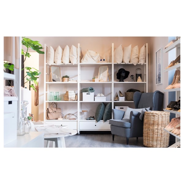 ELVARLI open storage combination, white, 245x40x216 cm