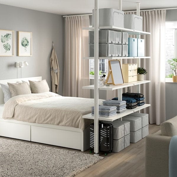 Ikea ELVARLI - Open storage combination, white, 175x51x222-350 cm