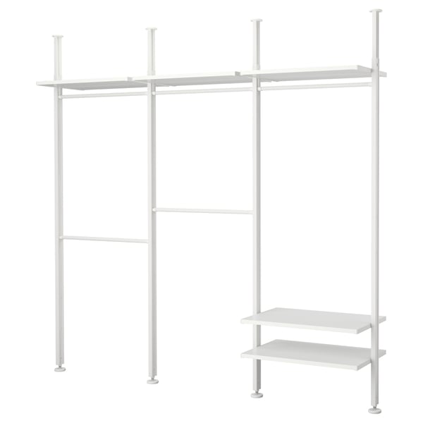 ELVARLI wardrobe combination, white, 258x51x222-350 cm