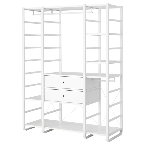 ELVARLI wardrobe combination, white, 165x55x216 cm