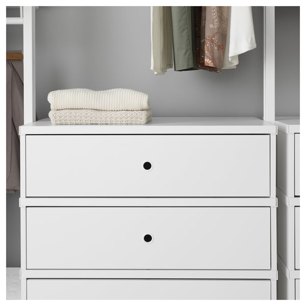 ELVARLI wardrobe combination, white, 165x55x216 cm