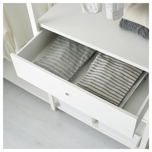 ELVARLI wardrobe combination, white, 165x55x216 cm