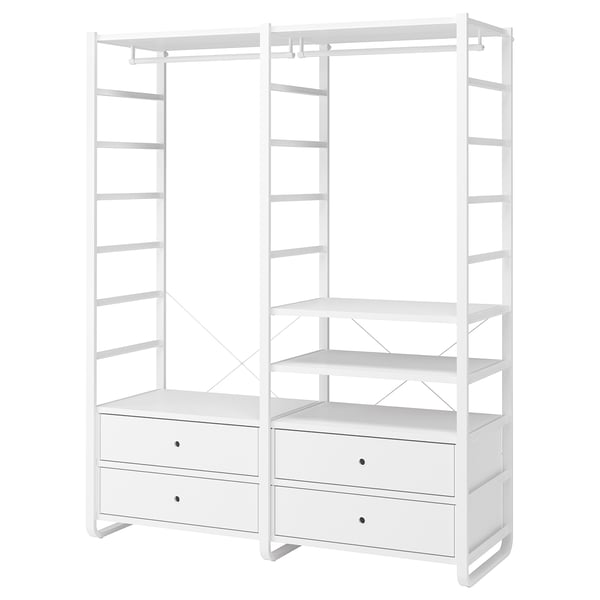 ELVARLI wardrobe combination, white, 165x55x216 cm
