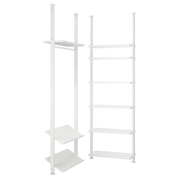 ELVARLI wardrobe combination, white, 92/92x222-350 cm