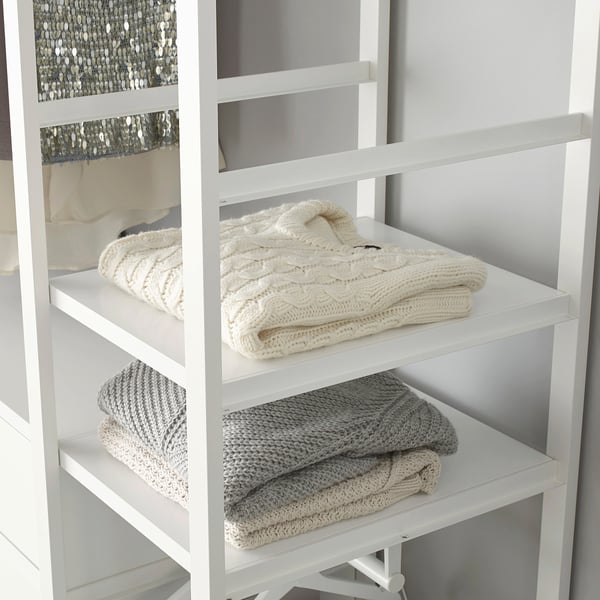 ELVARLI wardrobe combination, white, 165x55x216 cm