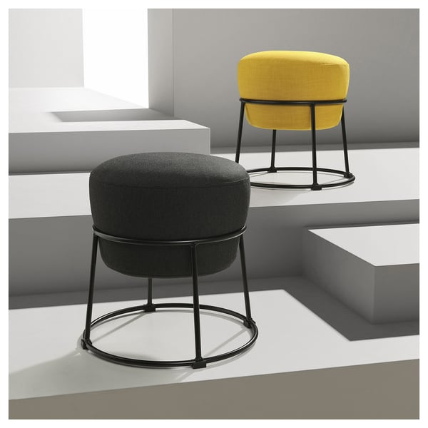 EMMISLÖV pouffe, Skiftebo yellow, 42 cm