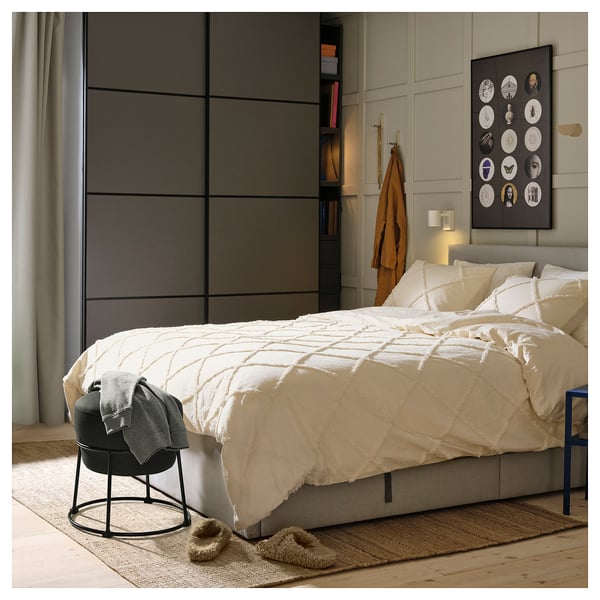 EMMISLÖV pouffe, Vissle dark grey, 42 cm