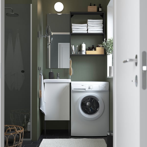 ENHET bathroom, anthracite/white, 44x43x87 cm