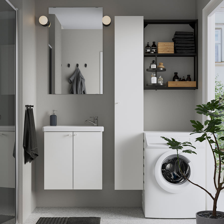 ENHET bathroom, anthracite/white, 64x33x65 cm