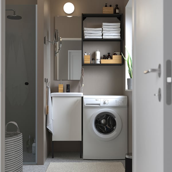 ENHET bathroom, anthracite/white, 44x43x87 cm