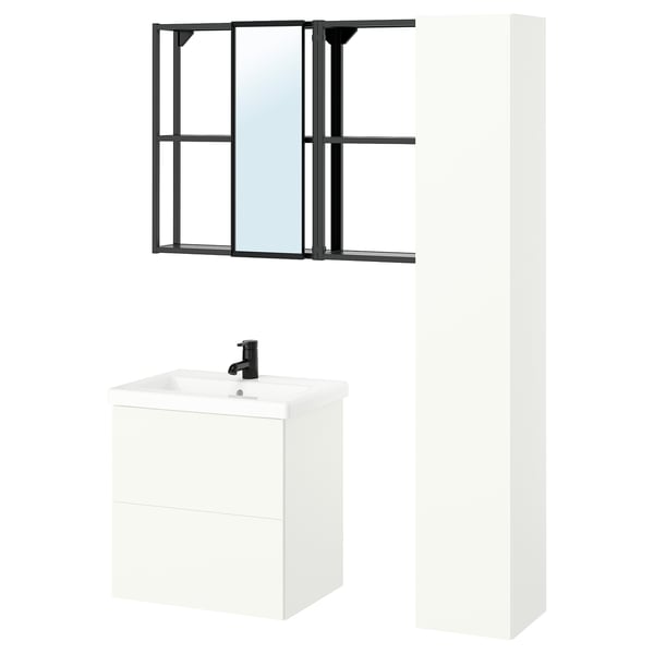 ENHET bathroom, anthracite/white, 64x43x65 cm