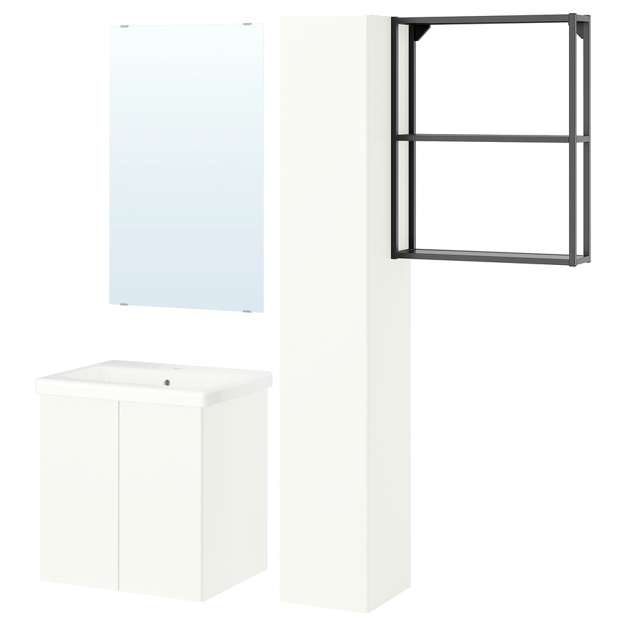 ENHET bathroom, anthracite/white, 64x43x65 cm