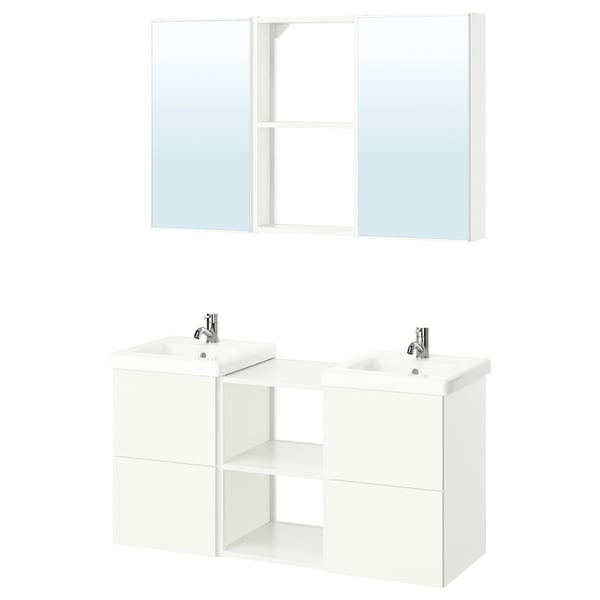 ENHET bathroom, white, 124x43x65 cm