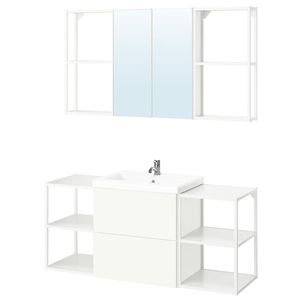 ENHET bathroom, white, 140x43x65 cm