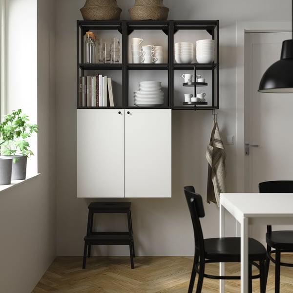 ENHET storage combination, anthracite/white, 120x32x150 cm