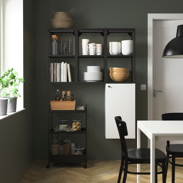 ENHET storage combination, anthracite/white, 120x32x150 cm