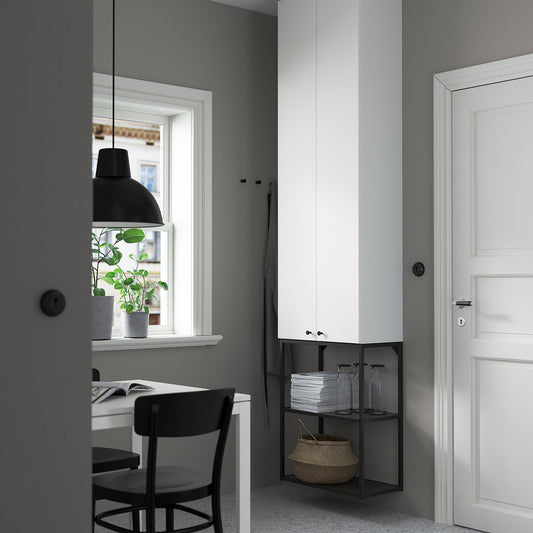 ENHET storage combination, anthracite/white, 60x32x255 cm