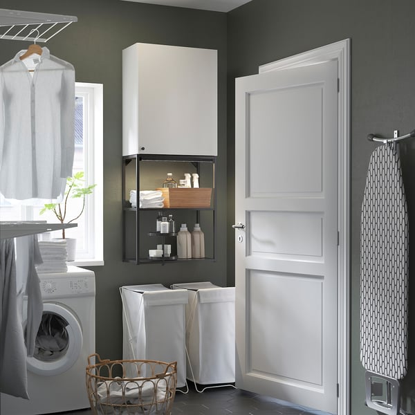 ENHET storage combination, anthracite/white, 60x32x150 cm