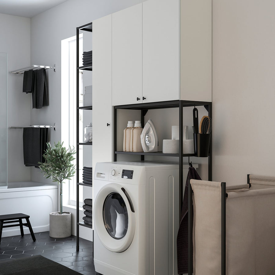 ENHET storage combination, anthracite/white, 140x32x204 cm