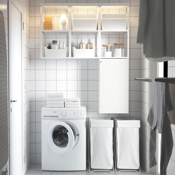 ENHET storage combination, white, 120x32x150 cm