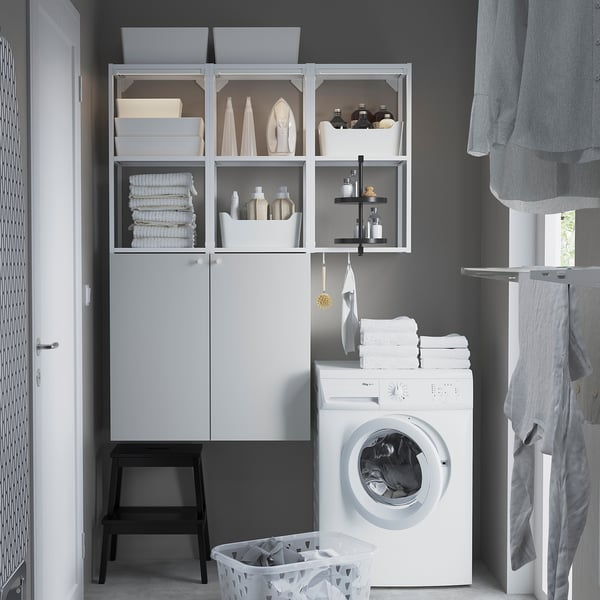 ENHET storage combination, white, 120x32x150 cm