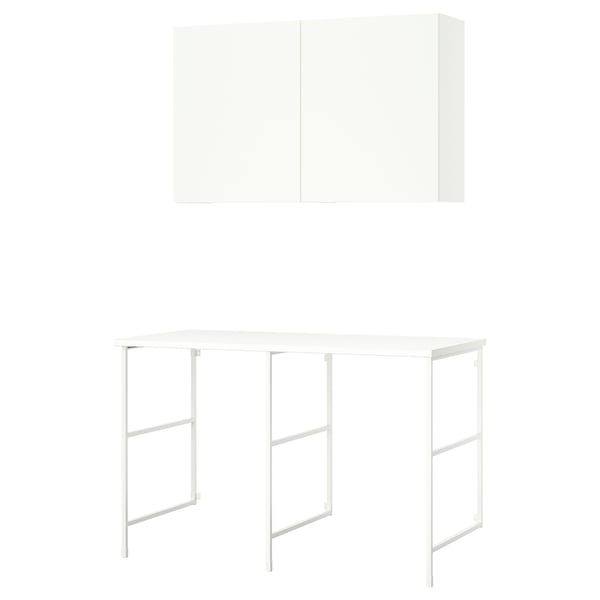 ENHET storage combination, white, 139x63.5x90.5 cm