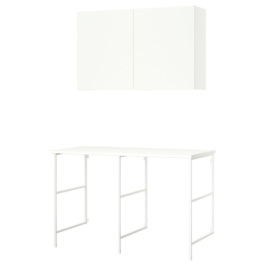 ENHET storage combination, white, 139x63.5x90.5 cm