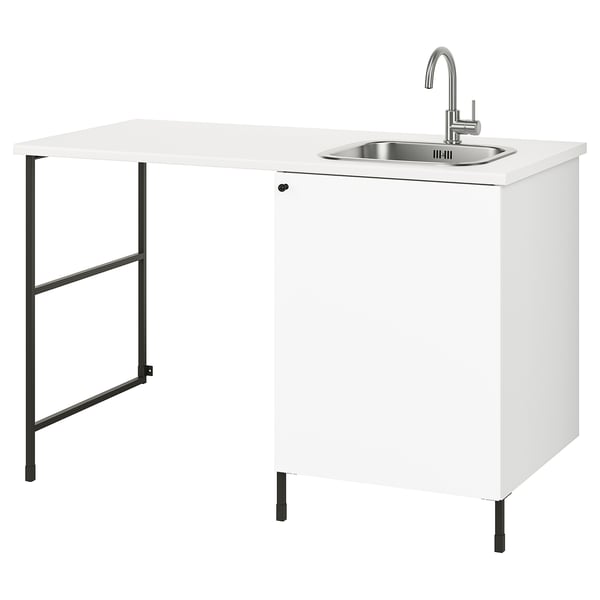 ENHET laundry, anthracite/white, 139x63.5x90.5 cm