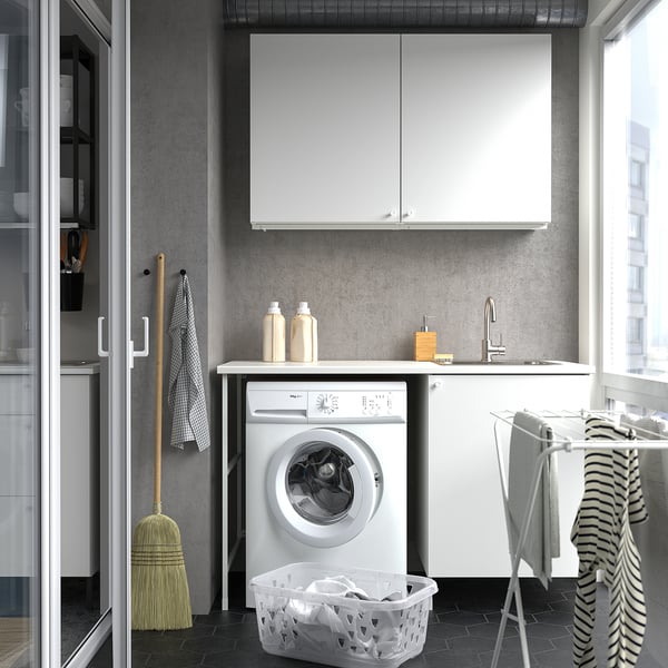 ENHET laundry, white, 139x63.5x87.5 cm
