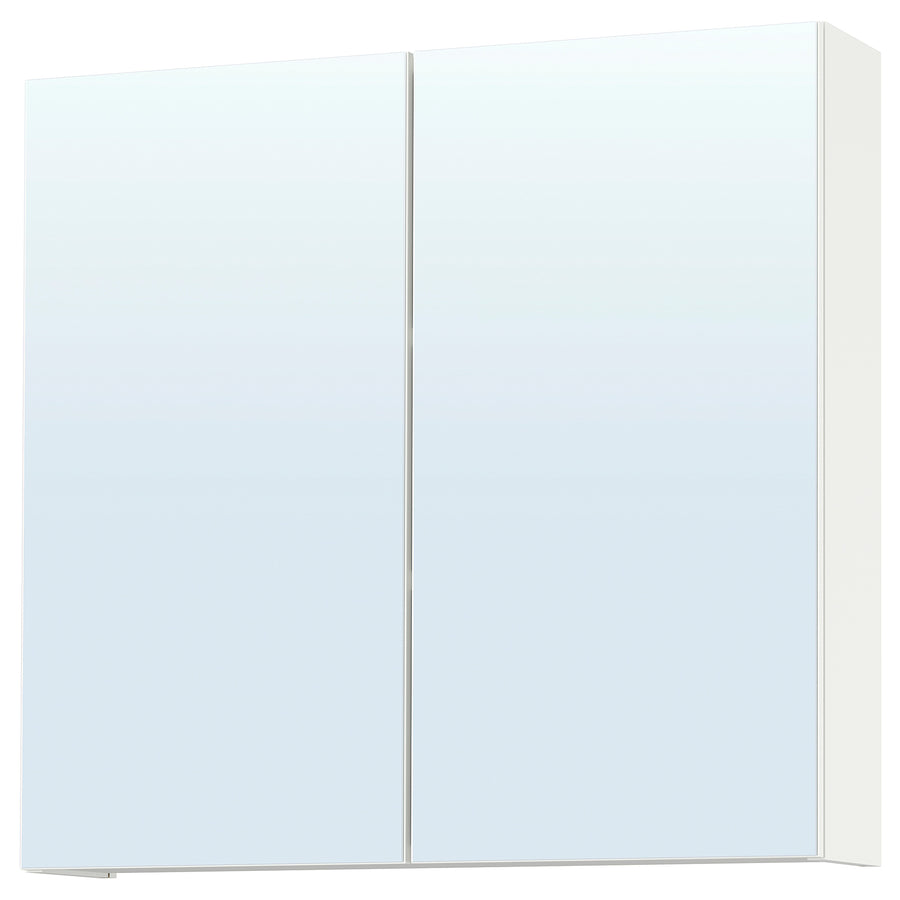 ENHET mirror cabinet with doors, white, 80x17x75 cm