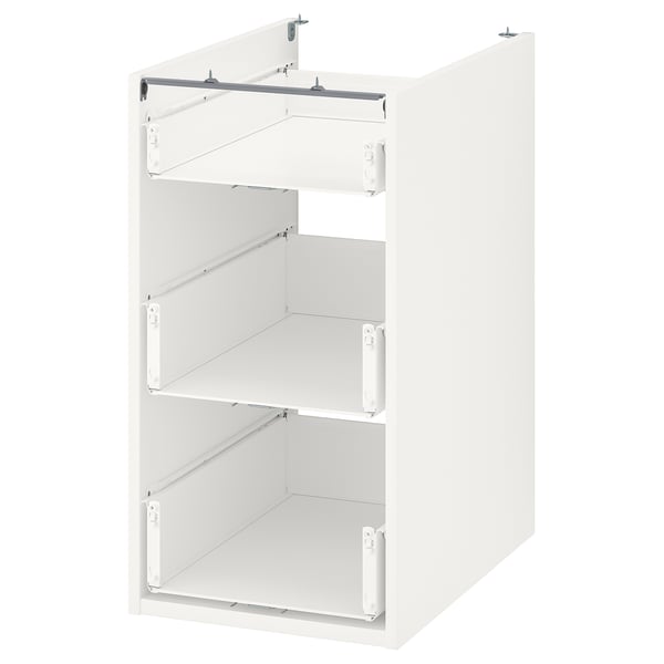 ENHET base cb w 3 drawers, white, 40x60x75 cm
