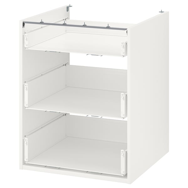 ENHET base cb w 3 drawers, white, 60x60x75 cm